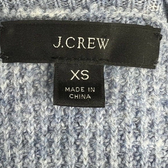 J Crew Blue Waffle Knit Merino Wool Blend Sweater Size XS Relaxed Fit - Picture 8 of 12